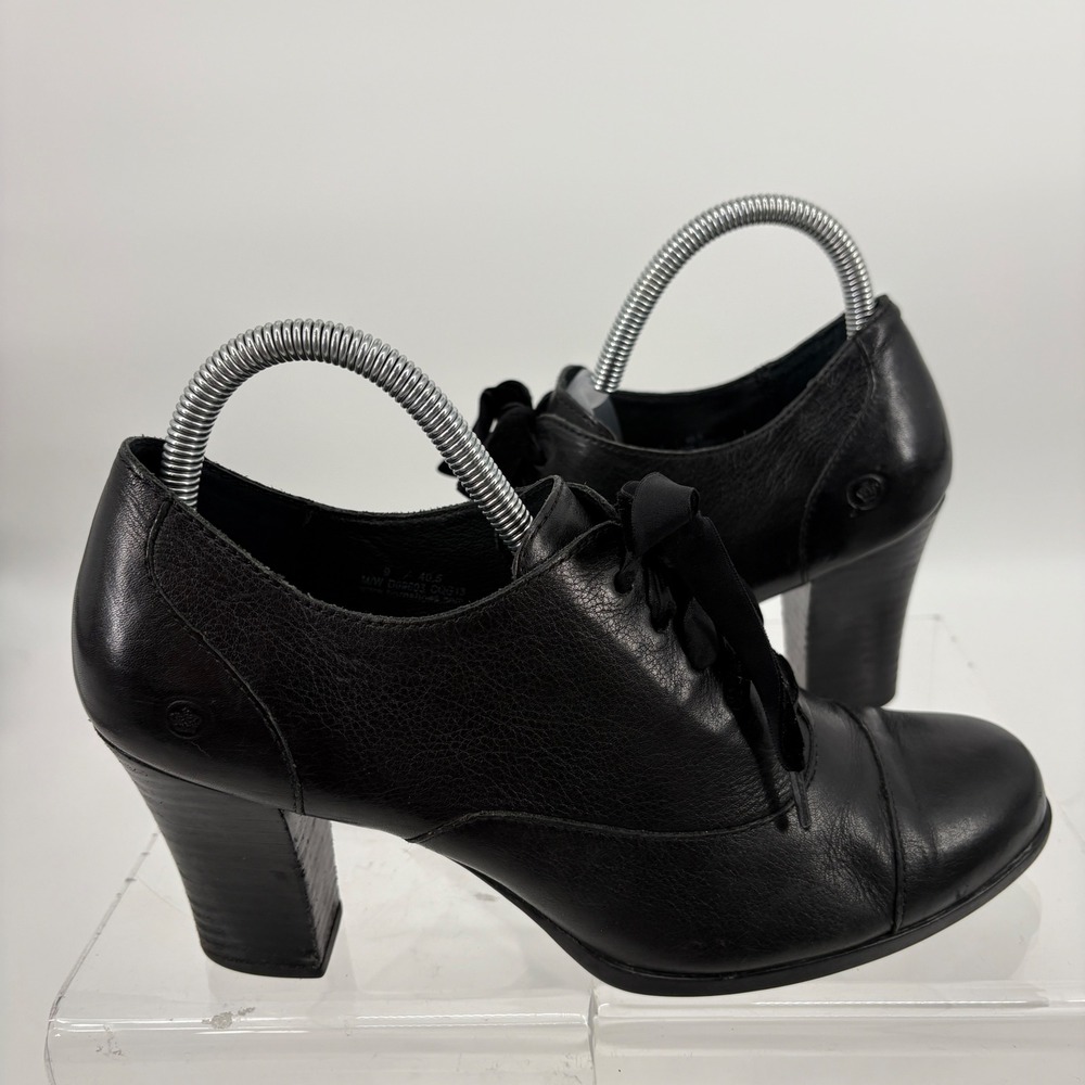 Born Black Leather Oxford Lace-Up Block Heel Shoes Size 9 Whimsigoth
Retro